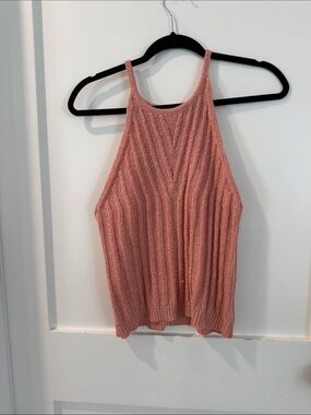 Women’s Ribbed Halter Tank Top - Dusty Rose by Pink Lily